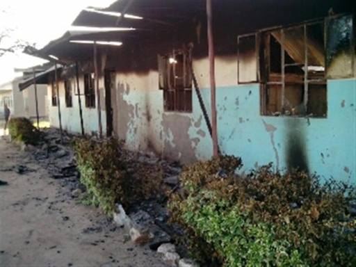 The burnt out boys dormitory ndutu